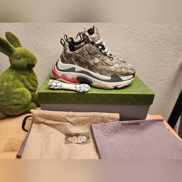 Balenciaga X Gucci Triple S Sneaker ‘The Hacker Project’ Sz- 9/EU39 with origina - Picture 1 of 10
